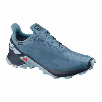 Salomon ALPHACROSS BLAST GTX W - Naisten Polkujuoksukengät - Sininen/Laivastonsininen